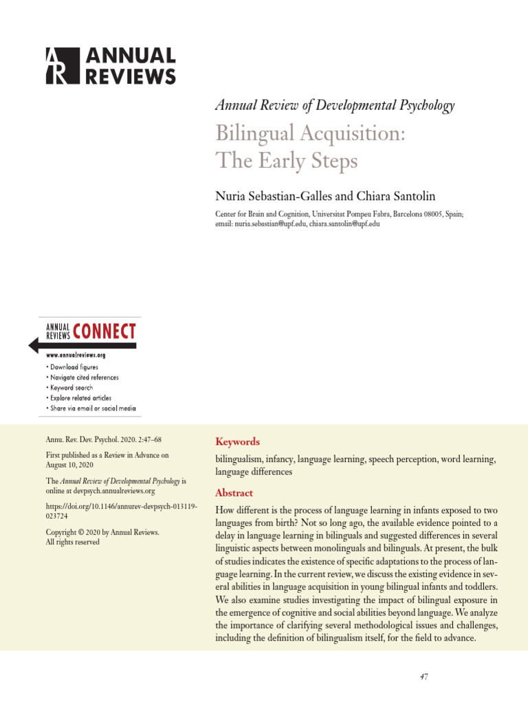 Annurev Devpsych 013119 023724 | PDF | Multilingualism | Language ...