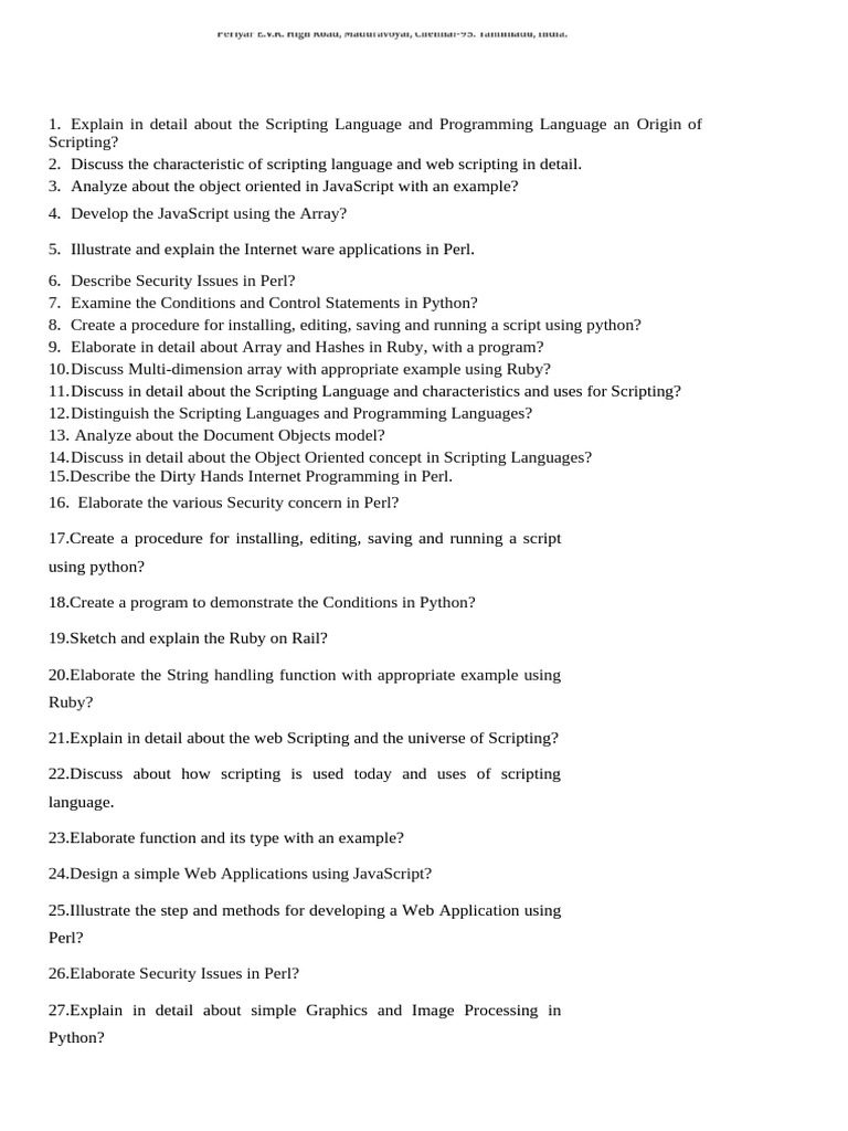 Comprehensive Guide to Scripting Languages | PDF
