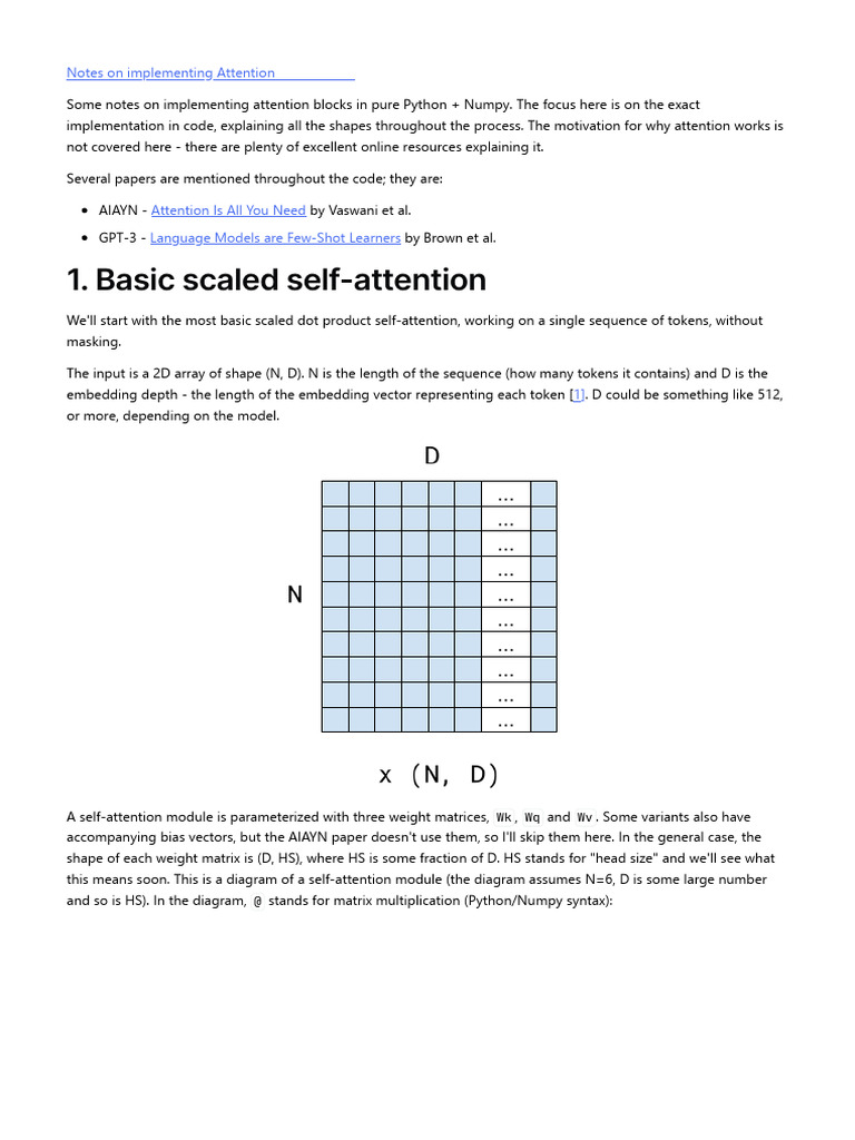 Notes On Implementing Attention - Eli Bendersky | PDF | Matrix ...