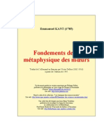 Fondements de La Métaphysique Des Moeurs