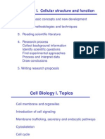 Cell Biology I. Cellular Structure and Function