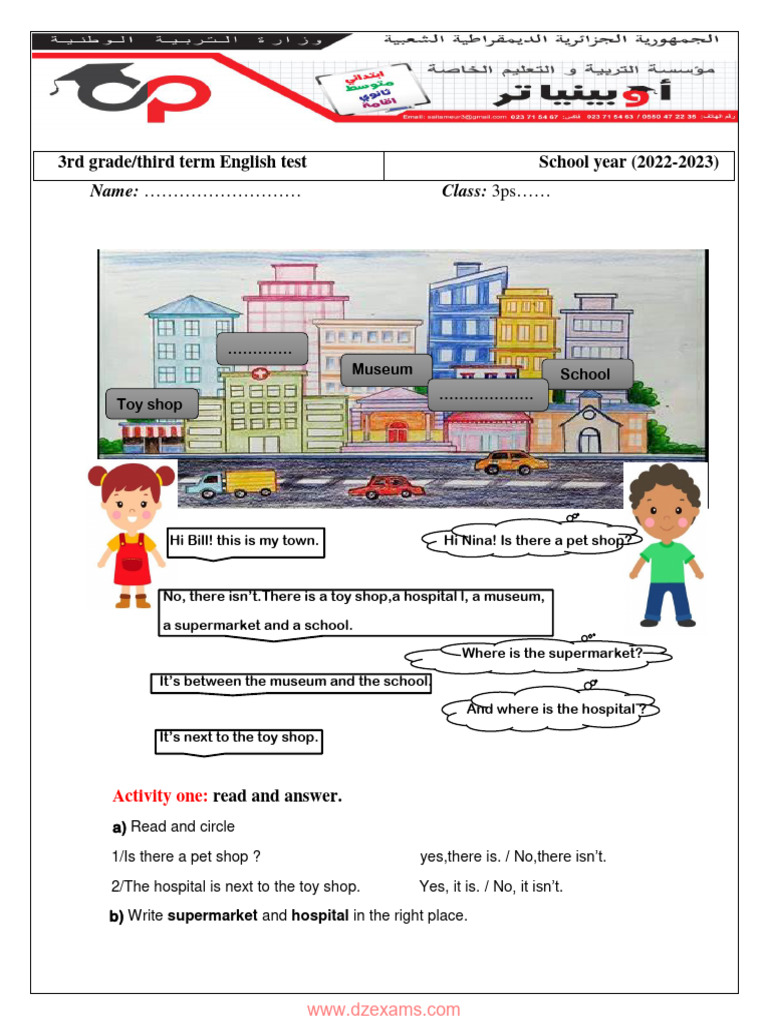 3rd Grade English Test 2022-2023 | PDF | Pet | Ethnobiology
