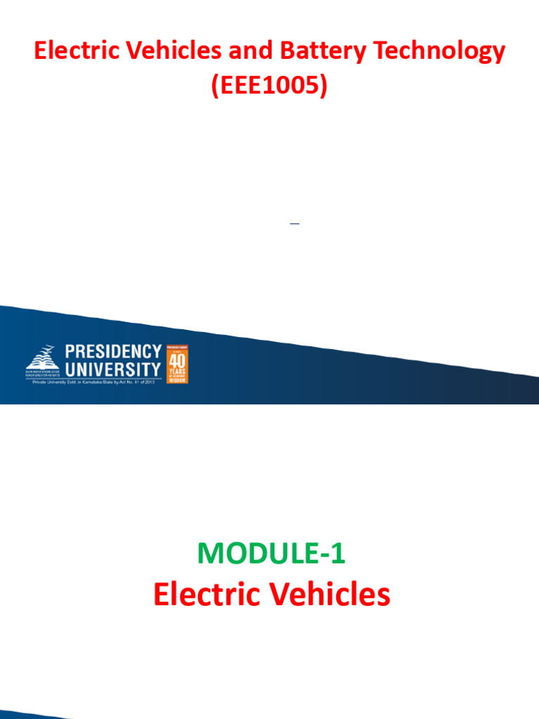 Electric Vehicles: Concepts & Design | PDF | Electric Vehicle ...