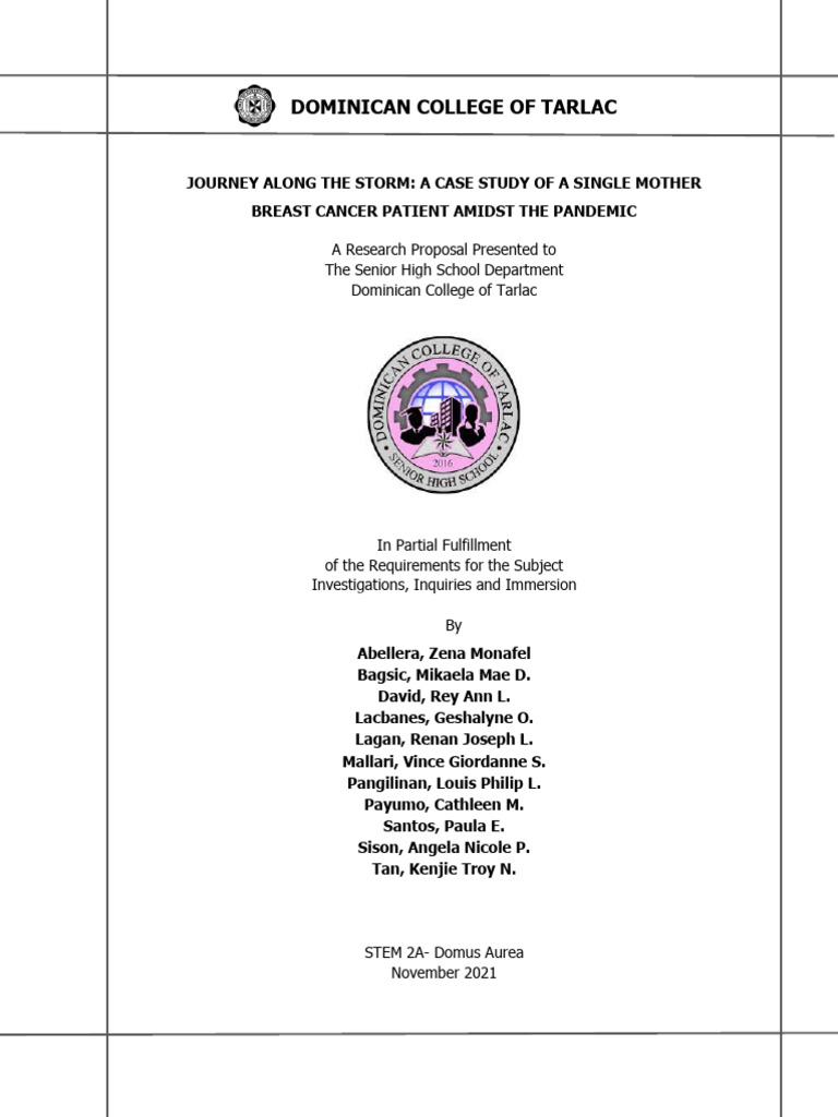 Single Mother Breast Cancer Case Study | PDF | Cancer | Breast Cancer