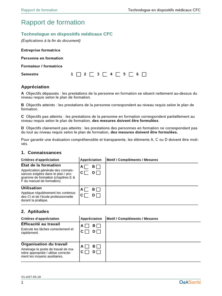 Rapport de formation TDM CFC | PDF