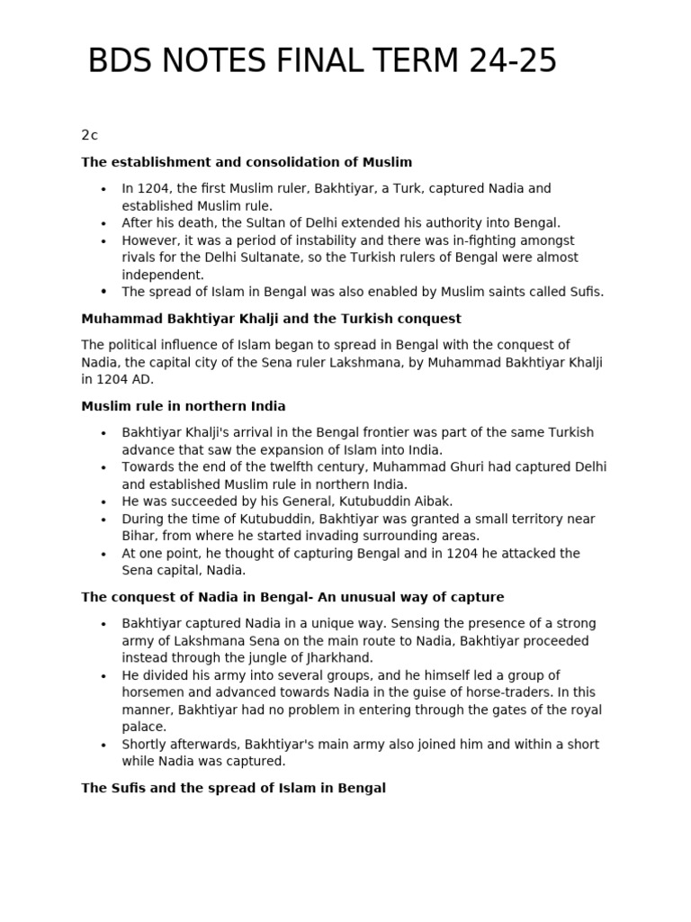 BDS Notes Final Term 24-25 | PDF
