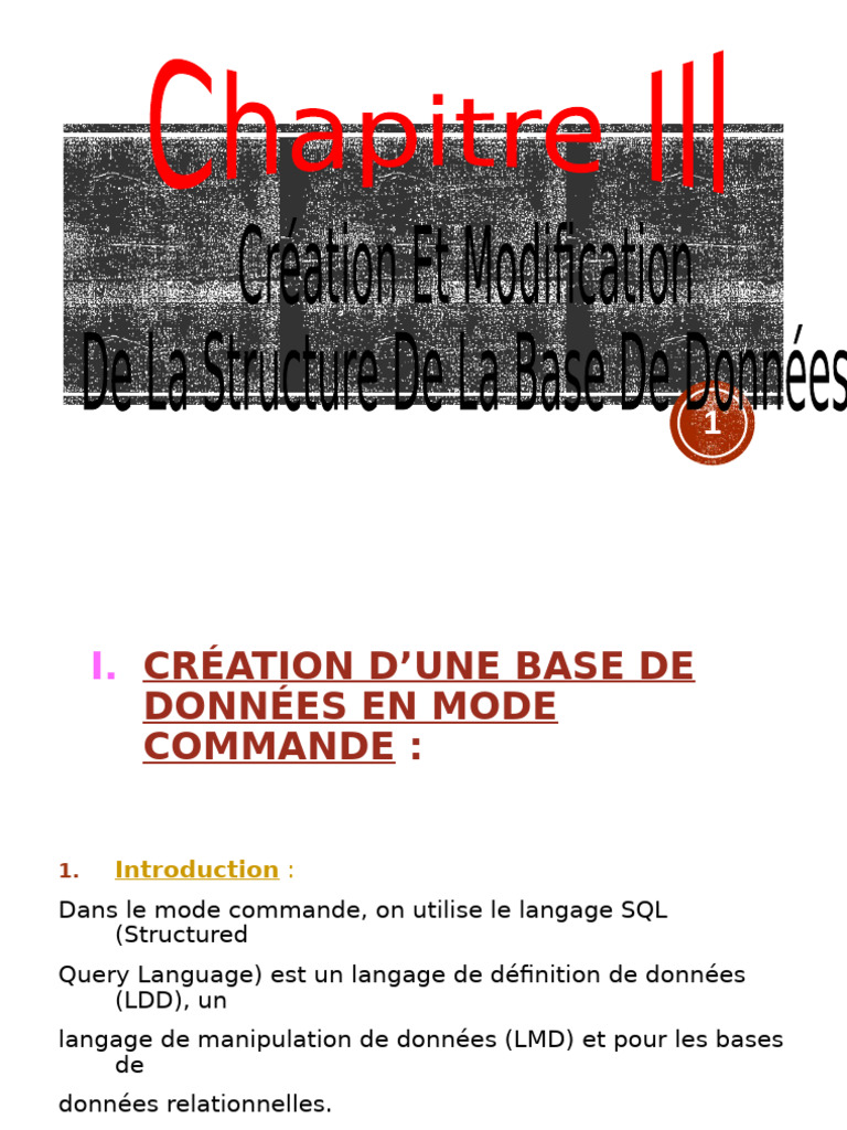 Création et gestion de bases de données SQL | PDF | SQL | Logiciel de ...