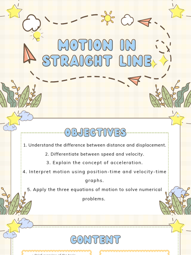 Understanding Straight Line Motion | PDF | Velocity | Acceleration