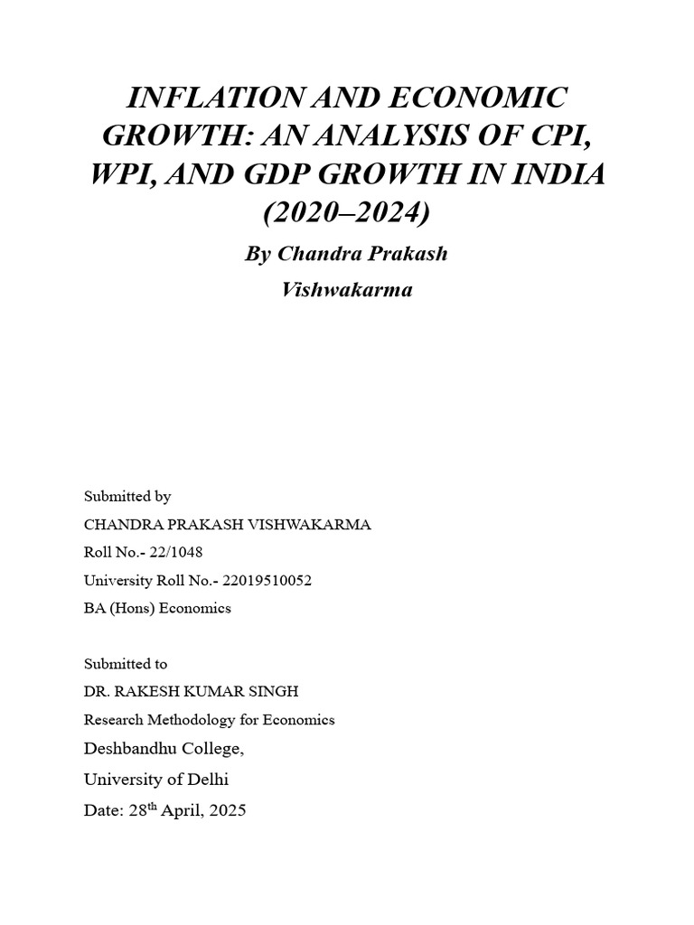 Inflation and Growth Analysis in India 2020-2024 | PDF | Cost Of Living ...