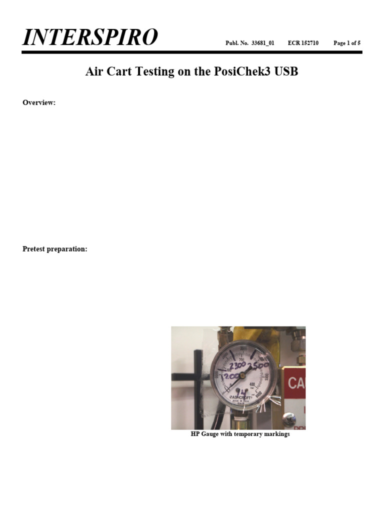 Air Cart Testing Procedure for PosiChek3 | PDF | Leak | Equipment