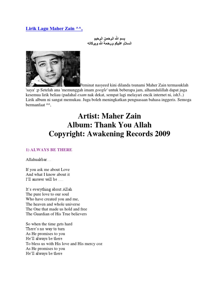 Lirik Lagu Maher Zain | Prophets And Messengers In Islam | Muhammad