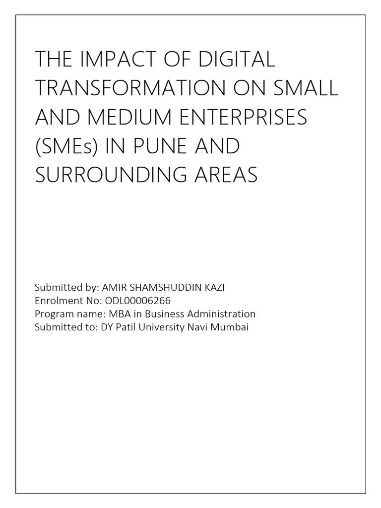 Digital Transformation in Pune SMEs | PDF | Small And Medium Sized ...
