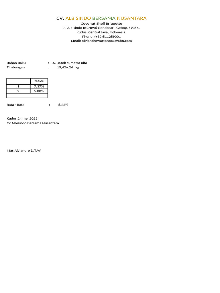 Rata Res Sumatra Ulfa 24052025 | PDF