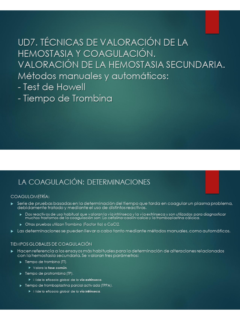 Test de Howell en Coagulación Sanguínea | PDF | Coagulación | Tejido ...