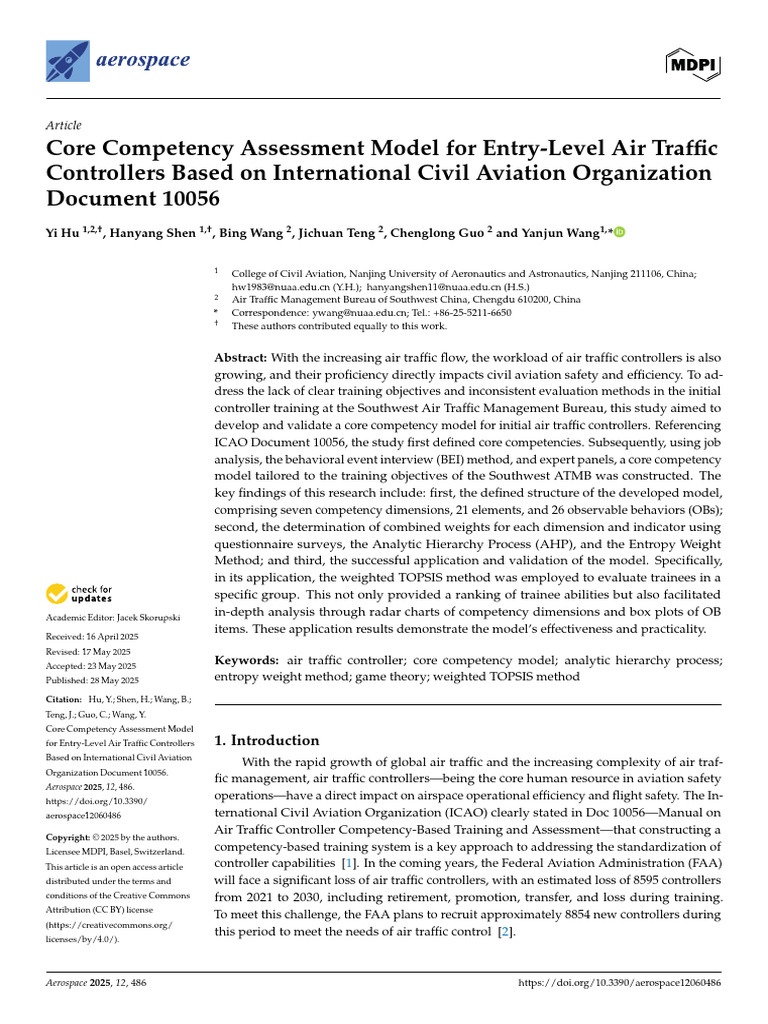 Core Competency Model for Air Traffic Controllers | PDF | Air Traffic ...