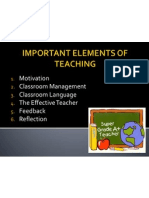 Important Elements of Teaching