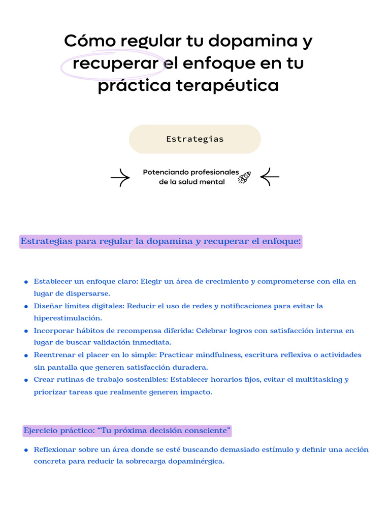 Como Regular Tu Dopamina y Recuperar El Enfoque en Tu Práctica ...