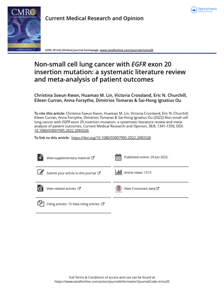 Non-Small Cell Lung Cancer With EGFR Exon 20 Insertion Mutation A ...