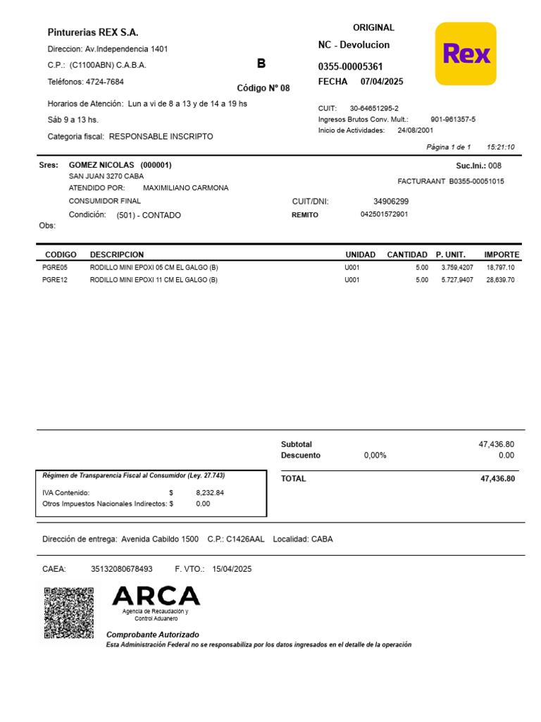 Ok 2025-04-07 - REX | PDF | Impuestos