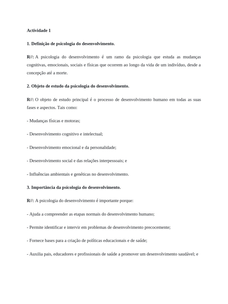 Psicologia do Desenvolvimento e Aprendizagem | PDF | Psicologia do ...