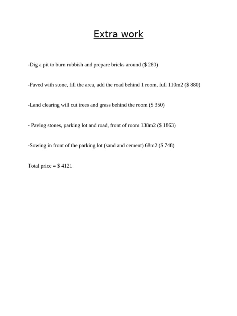 Extra Work | PDF