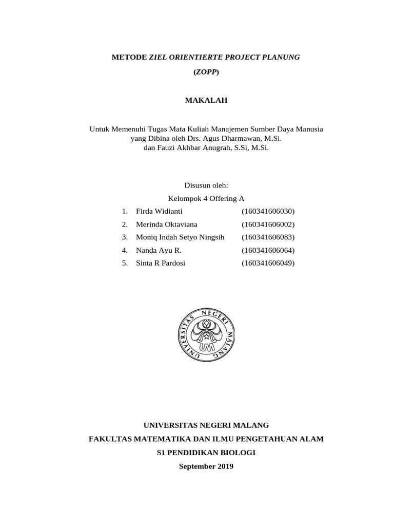 Metode ZOPP dalam Perencanaan Proyek | PDF