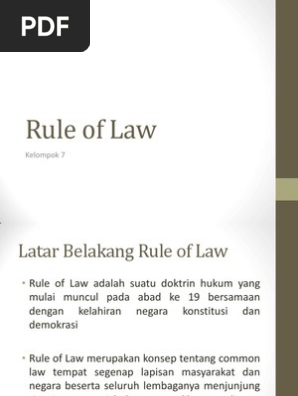Latar Belakang Rule Of Law