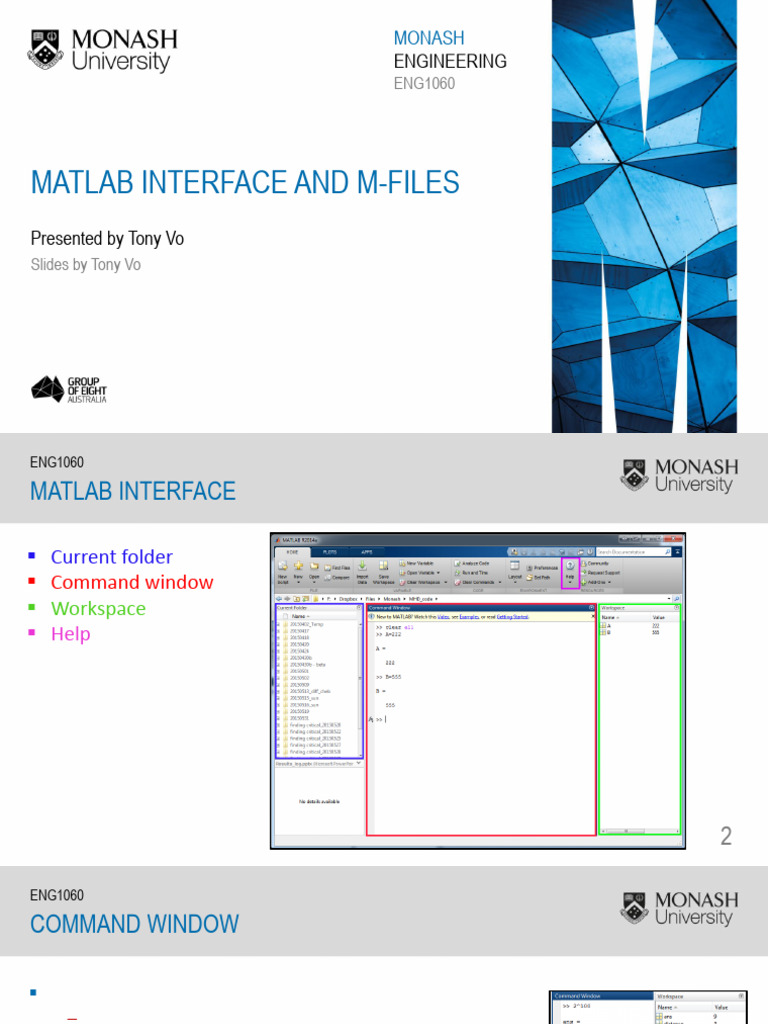 ENG1060 MATLAB Interface Overview | PDF | Computer Programming ...