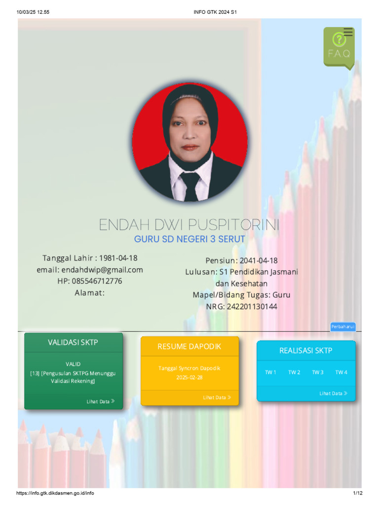 Data Guru Endah Dwi Puspitorini | PDF