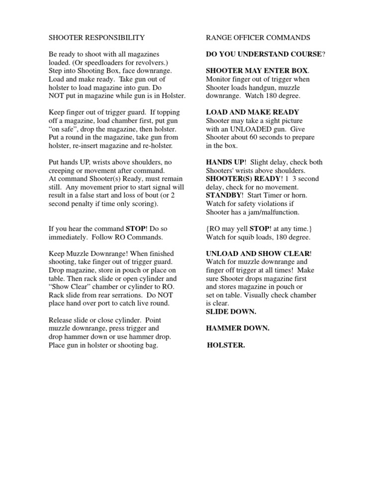 Range Safety Commands Guide | PDF | Cooking, Food & Wine