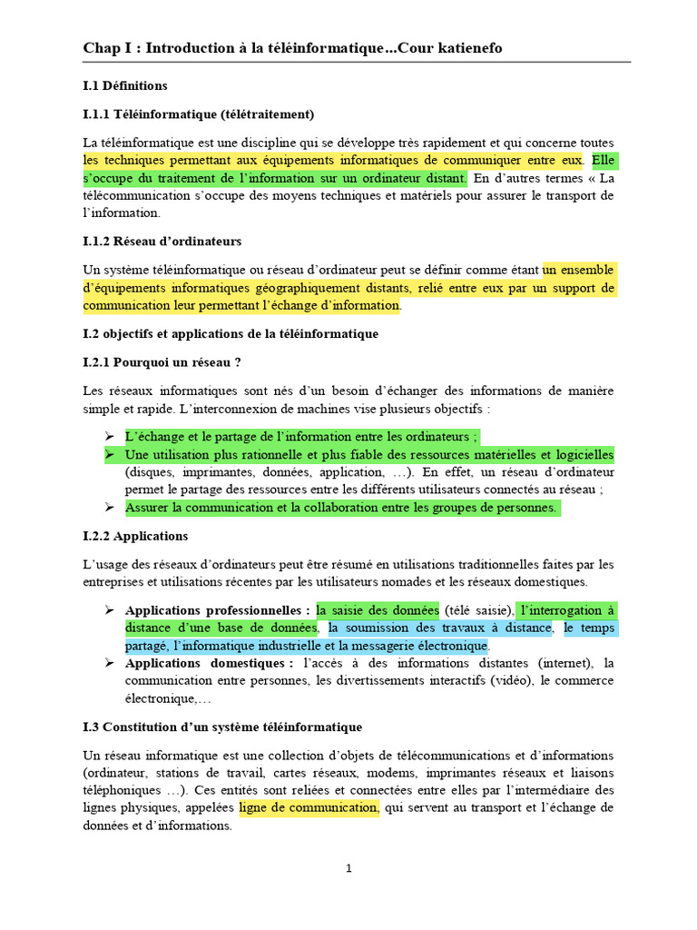 Cour réseaux | PDF | Informatique | Informatique