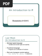 An Introduction To R: Biostatistics 615/815