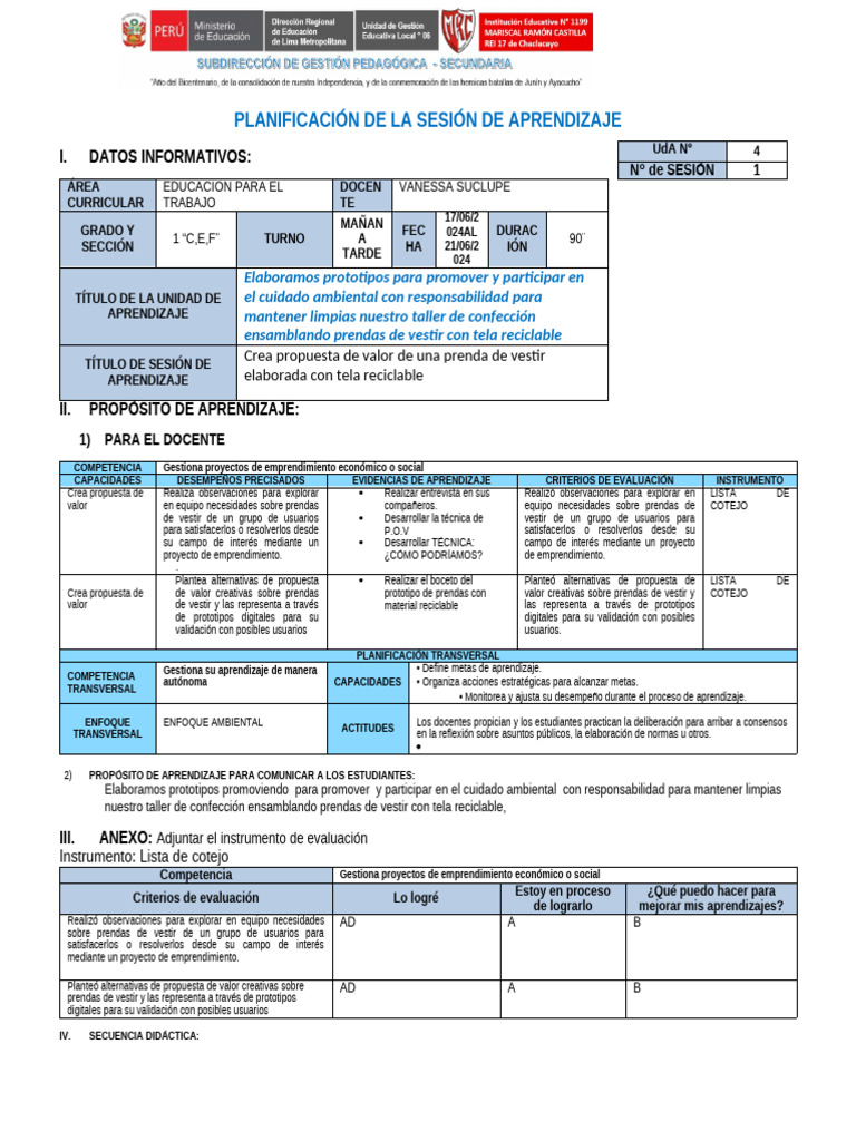 Prototipos de Moda Sostenible en Aula | PDF | Evaluación | Aprendizaje