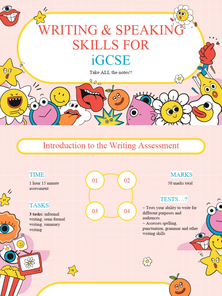Week 8 - L1 & 2 - Written & Speaking Exam Bumf | PDF | Question ...