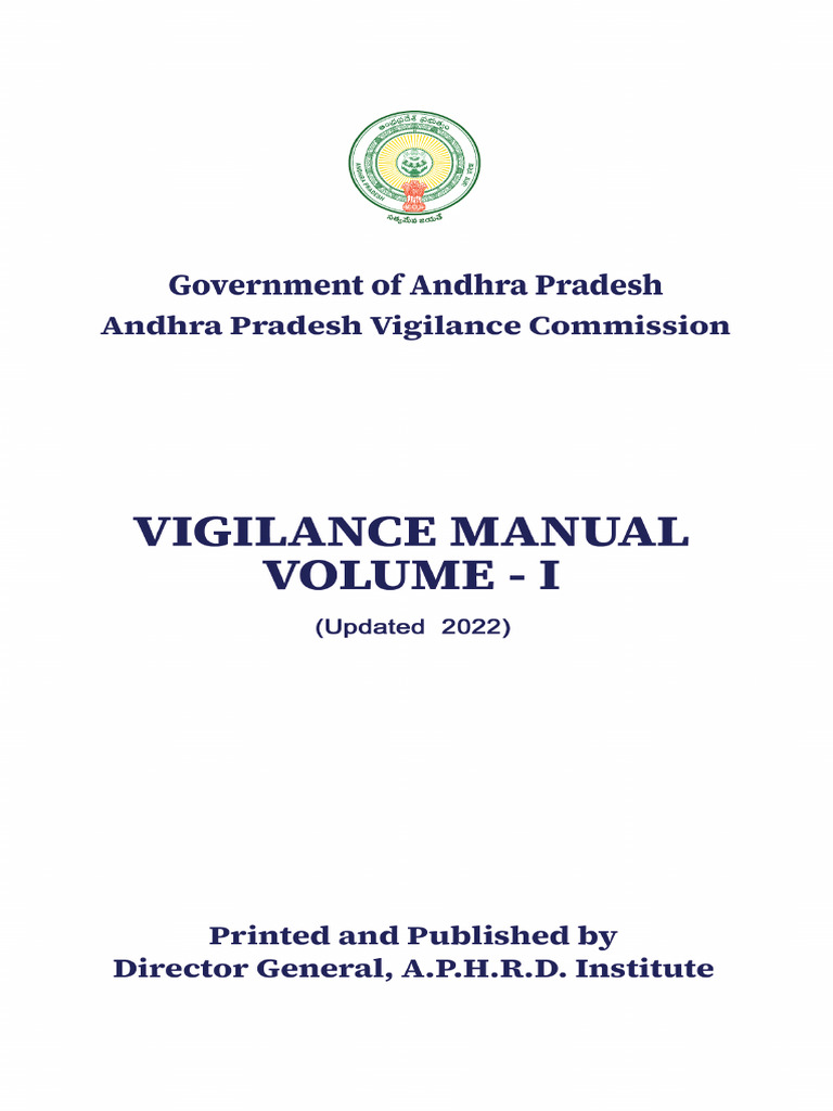 Andhra Pradesh Vigilance Manual 2022 | PDF | Justice | Crime & Violence
