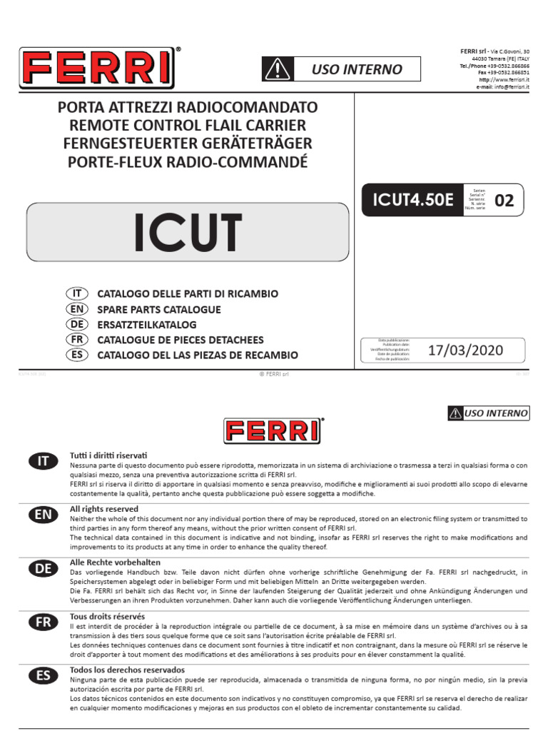 Icut 4_50 Spare Parts Catalog | PDF