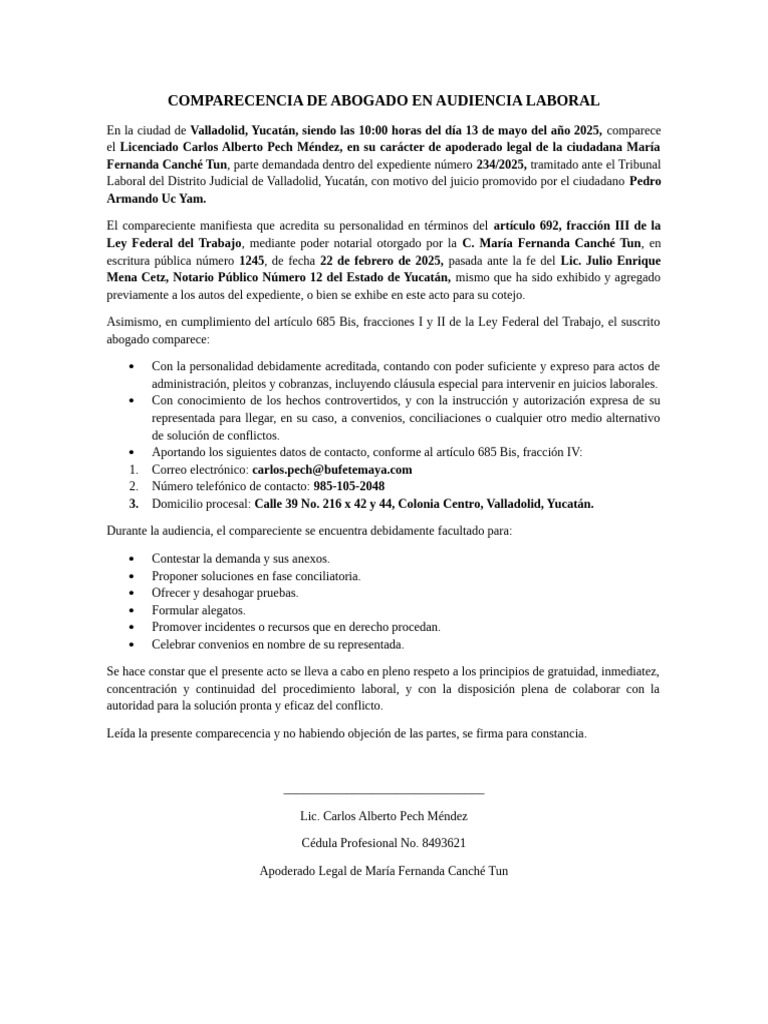 Comparencia de Un Abogado | PDF | Justicia | Crimen y violencia