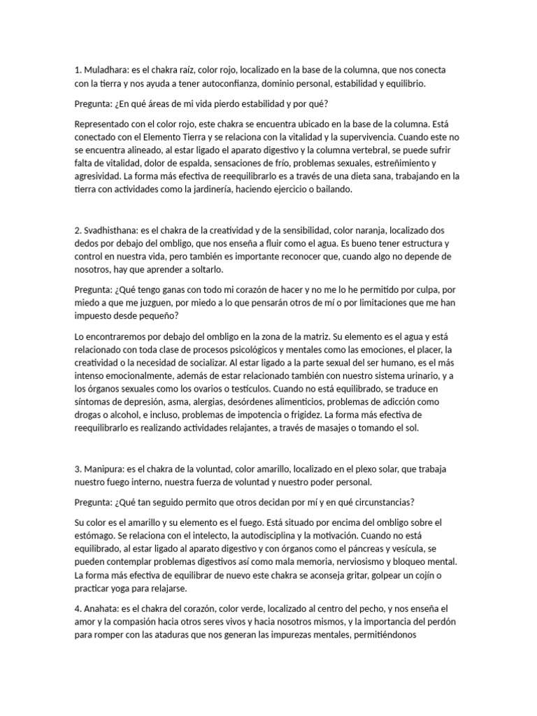 Chakras y Las Emociones | PDF | Mente | Las emociones