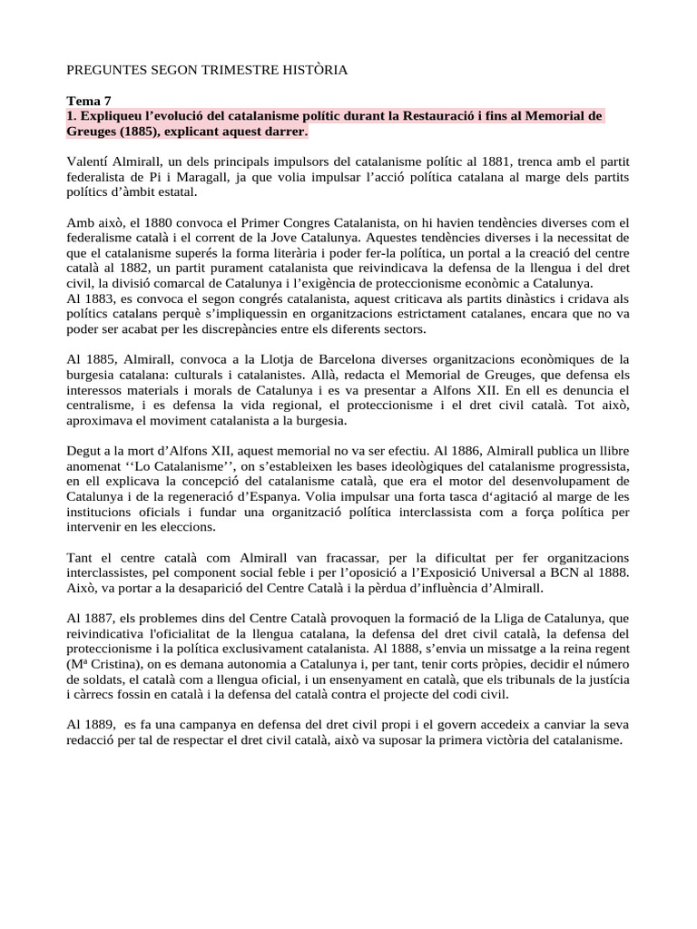 Preguntes Segon Trimestre | PDF