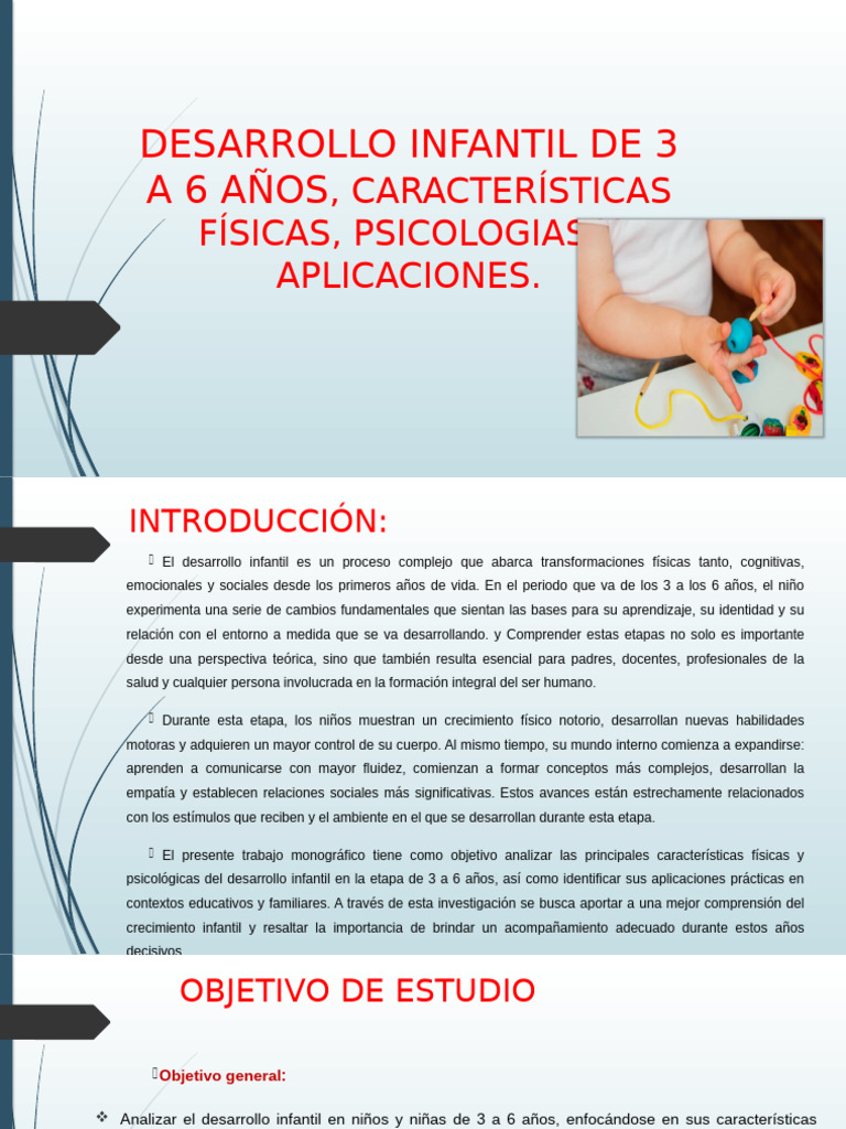 Desarrollo Infantil de 3 A 6 Años, Psicologia-2 | PDF | Desarrollo ...