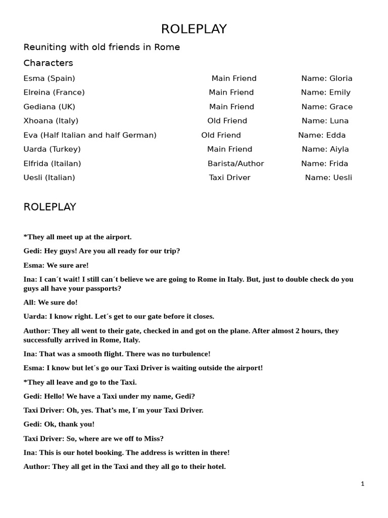 Roleplay. Reuniting With Old Friends | PDF