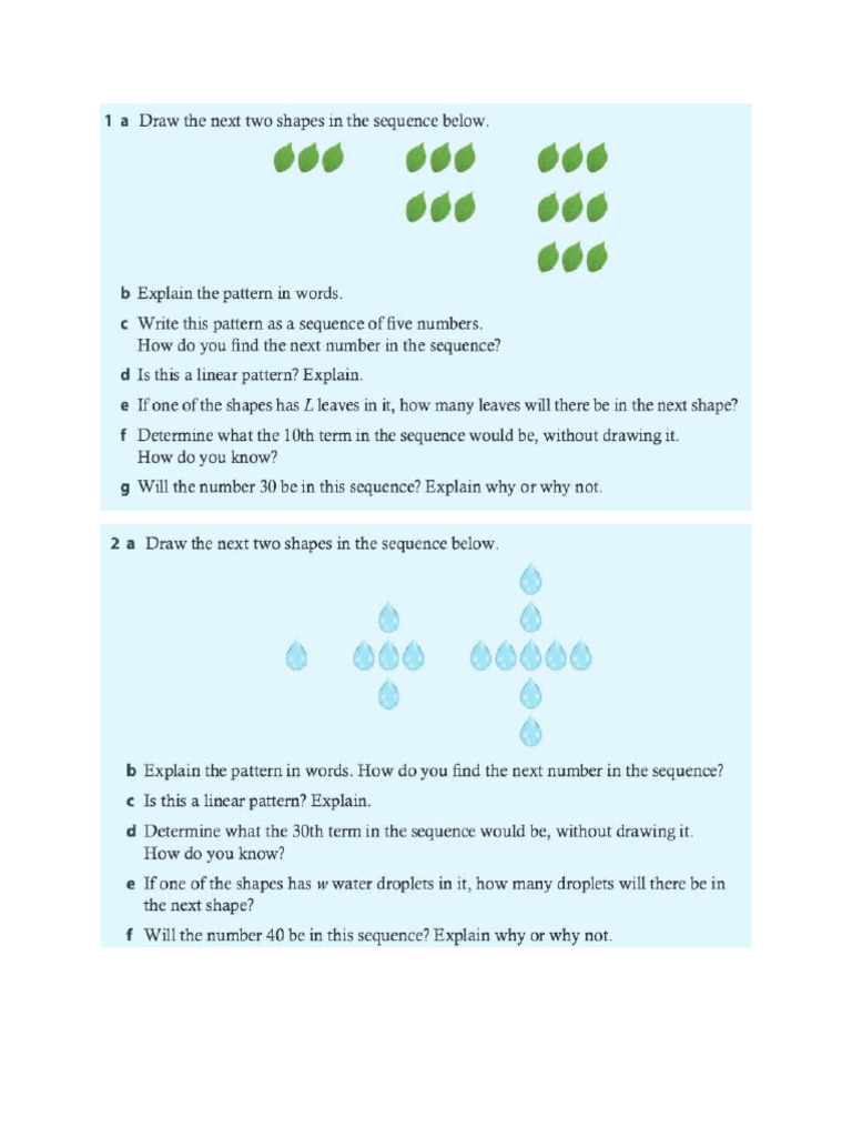 Patterns Worksheet | PDF