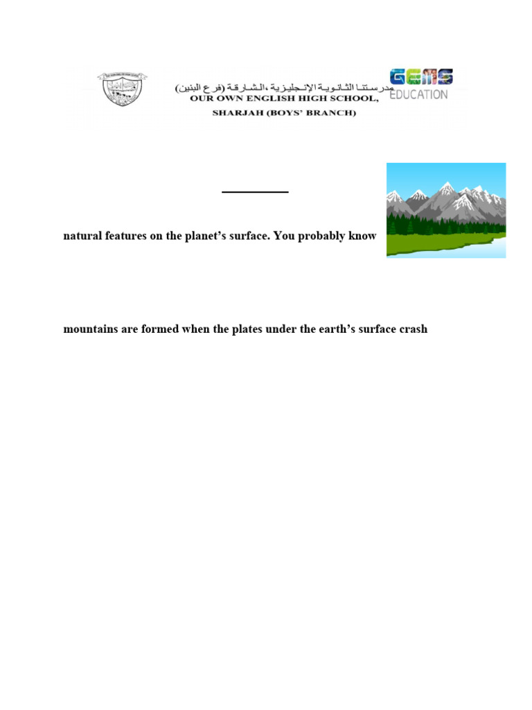 Understanding UAE Landforms for Kids | PDF | Mountains | Volcano