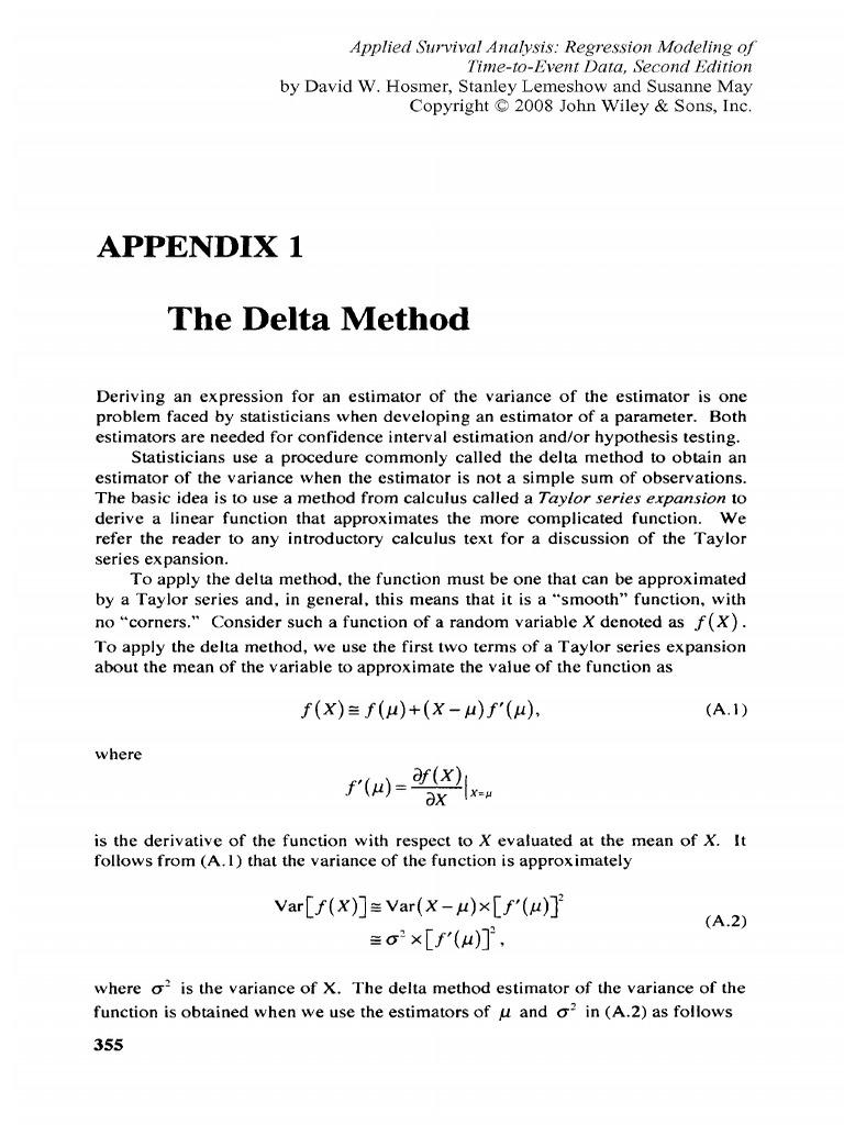 Delta Method for Variance Estimation | PDF | Statistics | Function ...
