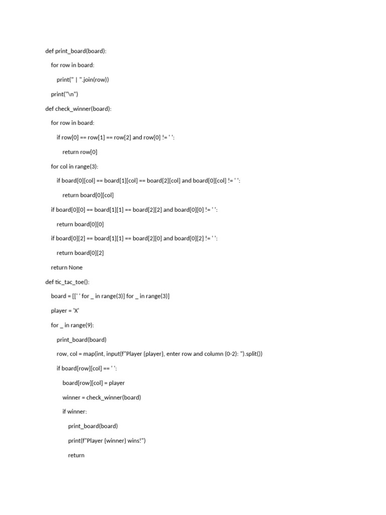Tic Tac Toeprint | PDF