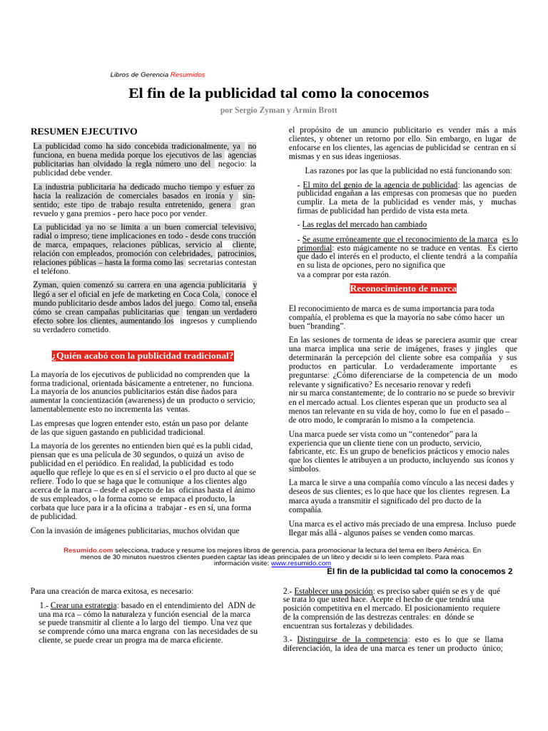 Fin de la Publicidad Tradicional: Claves | PDF | Publicidad | Marca