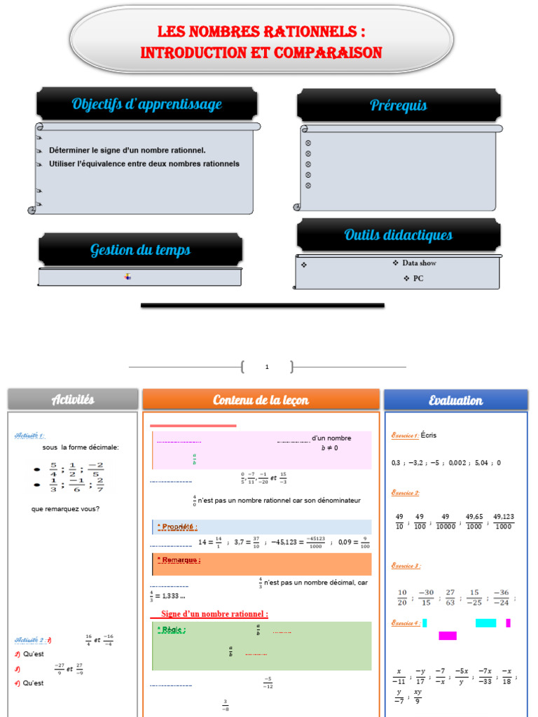 Introduction aux nombres rationnels | PDF | Nombre rationnel | Entier ...