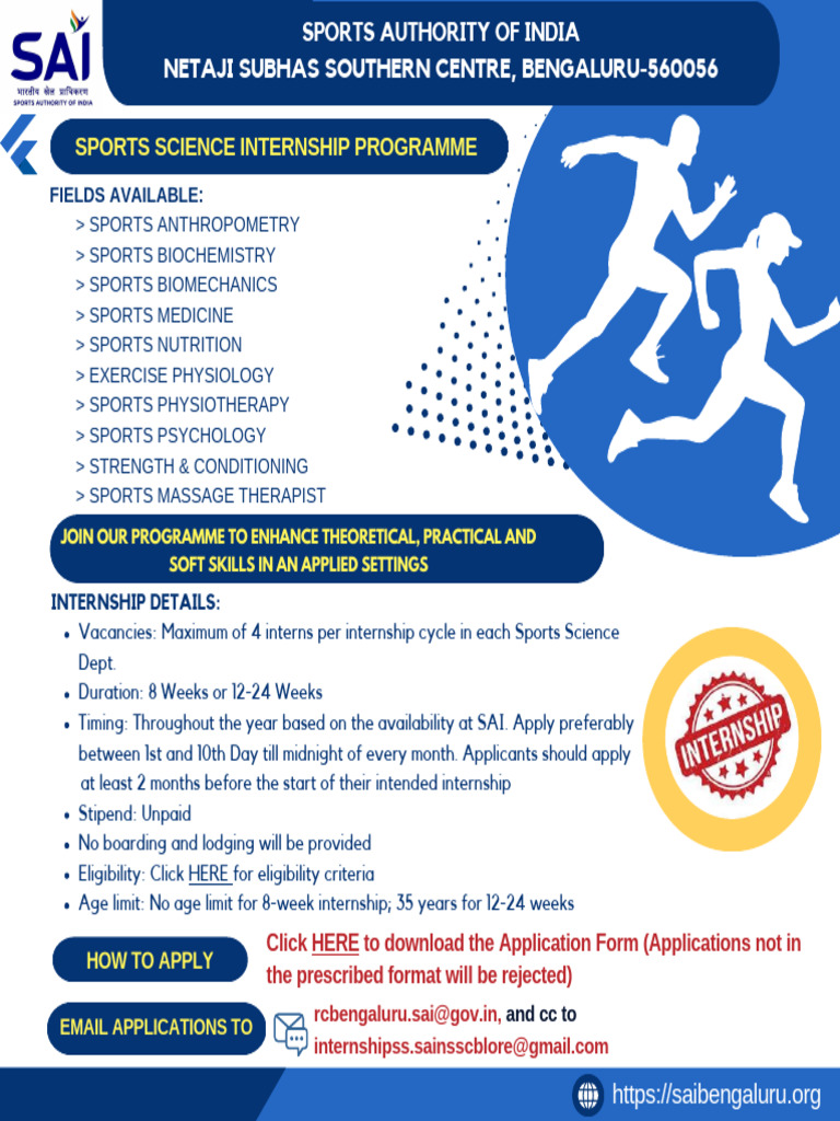 SAI Sports Science Internship 2025 | PDF