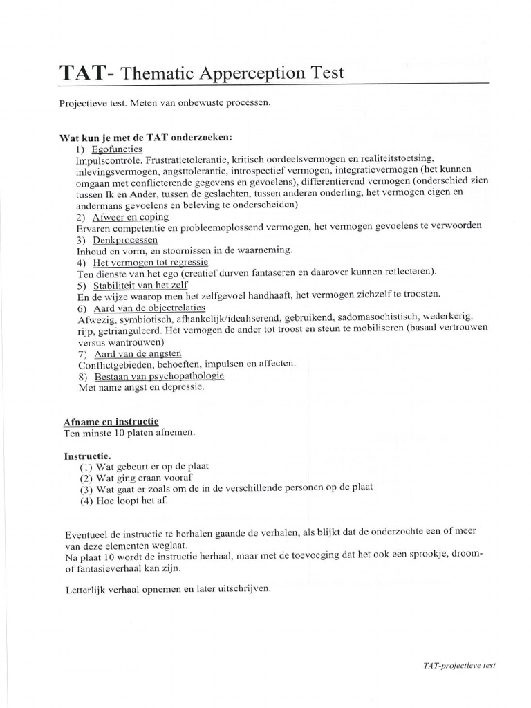 TAT Afname Methode | PDF