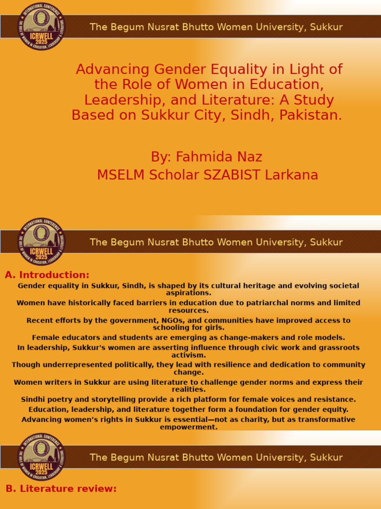 Advancing Gender Equality in Light of The Role of Women in Education ...
